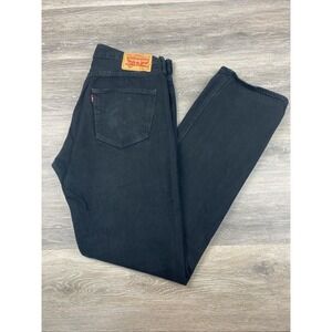Levi's 501 Mens Black Jeans Straight Original Button Fly 34X33 Denim